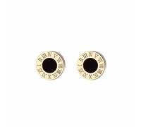 OdDdot Números Romanos clásicos Titanio Acero Oro Rosa Plata Negro Pendientes Redondos Lujo Ligero para Mujeres Joyería de Moda Regalo de Fiesta