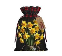 OdDdot Ramo de narciso impresión bolsa de cordón, bolsa de caramelos, bolsa de regalo de vacaciones de Navidad. Para suministros de recuerdo de fiesta de vacaciones