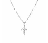 OdDdot S925 Sterling Silver Light Luxury Cross Collar Collar para Mujeres Charm Collar San Valentín Party Holiday Casual Jewelry