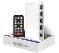 Oddtone Controlador de ventilador ARGB y PWM, concentrador de ventilador de 10 vías con controlador, toma de alimentación SATA, base magnética, distribuidor RGB de 5 V y 3 pines para ventiladores de
