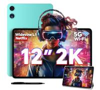ODEA A12 Tablet 12 Pulgadas | Pantalla 2K | Octa-Core T7200 | 12 GB RAM + 128 GB ROM | 13MP + 8MP | 8000 mAh | Facial ID | Widevine L1 | Wi-Fi 5 | Android 15 | Tablet con Lápiz y Funda