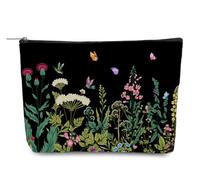 Odebyata Bolsa de maquillaje para amantes de los perros, bonita bolsa de cosemética con temática de perros para amantes de los animales, divertida bolsa organizadora de artículos de aseo para hija,