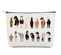 Odebyata Bonita bolsa de maquillaje de raza de caballo, bolsa de cosméticos de grupo de caballos de dibujos animados, bolsa organizadora para amantes de los caballos, mujeres, hombres, niñas, mejores