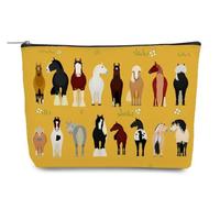 Odebyata Bonita bolsa de maquillaje de raza de caballo, bolsa de cosméticos de grupo de caballos de dibujos animados, bolsa organizadora para amantes de los caballos, mujeres, hombres, niñas, mejores