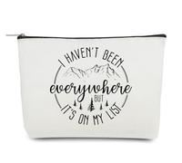 Odebyata World Travel - Bolsa de cosméticos para viajeros, bolsa de maquillaje para fanáticos de la aventura de la Tierra, bolsa organizadora de artículos de aseo para viajeros, I Haven't Been