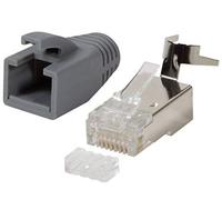 odedo® 10 unidades Crimp conector gris Cat 7, cat 7 a, cat 6 A para - Hasta 8 mm 10 Gbit Gigabit Ethernet Starre o flexible conductores 1.2 mm de 1.45 mm RJ45 conector metal