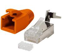 odedo® 10 unidades Crimp conector Naranja Cat 7, cat 7 a, cat 6 A para cat5sh - Hasta 8 mm 10 Gbit Gigabit Ethernet Starre o flexible conductores 1.2 mm de 1.45 mm RJ45 conector metal