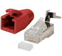odedo® 10 unidades Crimp conector rojo Cat 7, cat 7 a, cat 6 A para cat5sh - Hasta 8 mm 10 Gbit Gigabit Ethernet Starre o flexible conductores 1.2 mm de 1.45 mm RJ45 conector metal