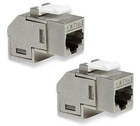 odedo 2 conectores Keystone CAT 6A RJ45 acodados de red, 2 conectores RJ 45 hembra
