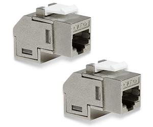 odedo 2 conectores Keystone CAT 6A RJ45 acodados de red, 2 conectores RJ 45 hembra