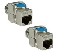 odedo 2 x Keystone CAT 8.1 hembra RJ45 STP red sin herramientas 16,5 mm RJ 45 módulo servidor rack panel de cableado