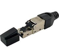 odedo® 4 x Cat.6 A RJ45 Crimp Conector para Cat 6 A, Cat7 10 Gigabit cat5sh - Cable de Red hasta 9 mm AWG 23-26 apantallado con aleación de cinc contactos Dorados, Montaje sin Herramientas