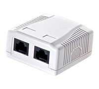 odedo Cat 6 Gigabit 250 MHz Conector - Tapas Caja universal de red (2 x RJ 45 para transferencia de Gigabit Blanco Puro RAL9010, AWG 22 23 24 25 26 también PoE Power Over Ethernet LAN