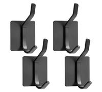 Oderra 4 PCS Ganchos Adhesivos para Pared, Colgadores Adhesivos Resistentes, perchas adhesivas fuertes para Armarios, Puertas, Paredes, Sin Taladrar - Negro