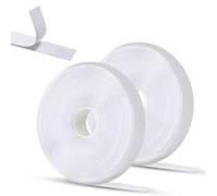 Oderra Adhesivo Doble Cara, Belcro Adhesivo Doble Cara Fuerte, 8 Metros x 2 cm en Color Blanco - Cinta de Sujeción Fuerte de Gancho y Bucle para Proyectos de Bricolaje (Paquete de 2)