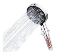 Oderra Alcachofa de Ducha Antical, 6 Modos con Caudal Regulable | Cabezal Alta Presión con Filtro de 3 Capas, Panel de 120 mm y Rosca G1/2, para Niños, Mayores, Mascotas y Baño