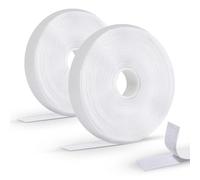 Oderra Cinta de Doble Cara, Belcro Adhesivo Fuerte Paquete de 2, 8 m x 2 cm en Color Blanco - Cinta de Sujeción Fuerte de Gancho y Bucle para Proyectos de Bricolaje