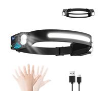 Oderra Linterna Frontal Recargable LED, 1000 Lúmenes, Sensor de Movimiento, 8 Modos, IPX4 Impermeable, Luz Frontal Cabeza para Running, Camping, Senderismo, Pesca y Emergencia