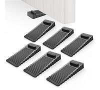 Oderra - Puerta De Suelo De Pvc 6 Piezas Ajustable En Altura y Apilable, Bloque De Puerta Para Todo Tipo De Puertas y Pisos - Negro