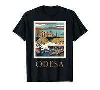 Odesa Ucrania Puerto del Mar Negro Vintage Viajes Landmark Art Camiseta