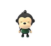 ODETOJOY Llavero de mono ABS con voz LED lindo llavero de dibujos animados de animales 3D con linterna llavero con sonido, verde, (Big Green), Medio