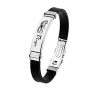 ODETOJOY Negra Constelación Escorpio Pulsera Hombre Acero Inoxidable Signo Zodiacal 12 Zodiacos Pulseras Silicona Astrología Horóscopo, 22 cm, Titanio, acero inoxidable.
