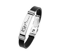 ODETOJOY Negra Constelación Escorpio Pulsera Hombre Acero Inoxidable Signo Zodiacal 12 Zodiacos Pulseras Silicona Astrología Horóscopo, Talla única, Titanio, acero inoxidable.
