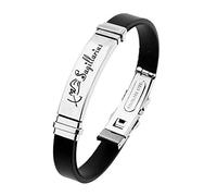 ODETOJOY Negra Constelación Escorpio Pulsera Hombre Acero Inoxidable Signo Zodiacal 12 Zodiacos Pulseras Silicona Astrología Horóscopo, 22 cm, Titanio