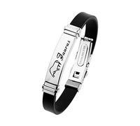 ODETOJOY Negra Constelación Escorpio Pulsera Hombre Acero Inoxidable Signo Zodiacal 12 Zodiacos Pulseras Silicona Astrología Horóscopo, Titanio