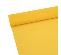 ODETOJOY - Rollo de papel crepé de de 70 g para hacer flores, blanco, verde, rosa, hojas de papel crepé, 25,4 cm de ancho, 2,4 m de largo (amarillo dorado)