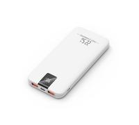 Odetrik Power Bank 10000mAh 22.5W, Cargador Portátil Rápido, Batería Externa con 3 Salidas y 2 Entradas, Tipo-C In/out, Pantalla LCD, Cargador de Móvil Delgado para Smartphone, Tabletas (Blanco)