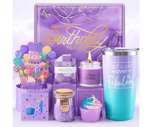 ODHEML Regalos de cumpleaños para mujeres, juego de baño de feliz cumpleaños, idea de regalo única de spa para mamá, hermana, mejor amiga, ella, esposa, amigas, 30, 40, 50, 60, regalos para mujeres