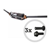 ODI Kit de manillar - CFT Pum MX + 3 pares de puños MX V2 Lock-On Half-Waffled, blanco