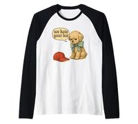 Odiamos tu Sombrero Divertido Cachorro Vintage demócrata político Camiseta Manga Raglan