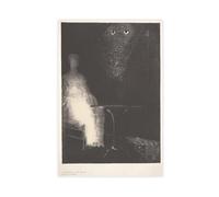 Odilon Redon - Póster con texto en inglés "Before I Saw The Vaporous Contours of A Human Form" para dormitorio, lienzo decorativo para dormitorio, oficina, habitación, decoración estética, regalo, sin