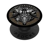 Odin Allfather Norse Viking God Yggdrasil Ravens Runas PopSockets PopGrip Adhesivo