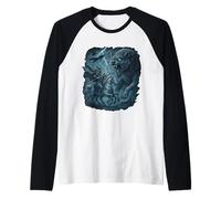 Odín en Sleipnir contra Fenrir Ragnarök Gungnir Mitología Camiseta Manga Raglan