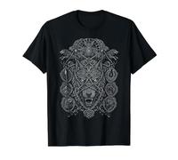 Odin Lobos Cuervos Fenriswolf Vikingo nórdico Dios Viking Camiseta gráfica económica, Hombre, Negro, L