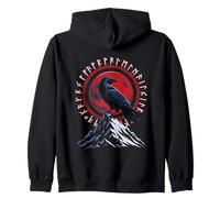 Odin Ravens Huginn & Muninn Vegvísir Vikings Mito Sudadera con Capucha