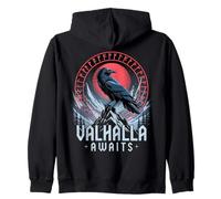 Odin Ravens Huginn & Muninn Vegvísir Vikings Mito Sudadera con Capucha