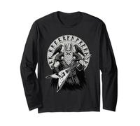 Odin Viking Warrior con Guitarra Eléctrica Rock and Roll Man Manga Larga