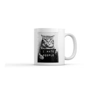 Odio A La Gente, Gato Taza De Café Con Asa Taza Chic Tazas De Desayuno Para Cacao Leche Espresso 330Ml