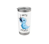 Odio a la gente lindo dinosaurio Vaso térmico de acero inoxidable de doble pared