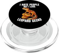 Odio a la gente, pero amo leopardo gecko lagarto reptil PopSockets PopGrip para MagSafe