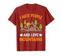 Odio a la Gente y Amo Las montañas Camiseta, Hombre, Arándano, L