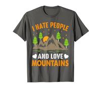 Odio a la Gente y Amo Las montañas Camiseta, Hombre, Asfalto, L