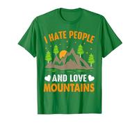 Odio a la Gente y Amo Las montañas Camiseta, Hombre, Verde Kelly, L