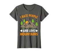 Odio a la Gente y Amo Las montañas Camiseta, Mujer, Asfalto, L