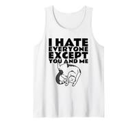 Odio a Todos Excepto a ti y a mí (Divertido gráfico de Gato) Camiseta sin Mangas