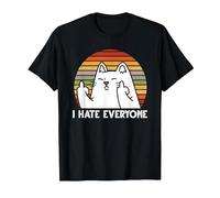 Odio a Todos los Gatos Camiseta, Hombre, Negro, 5XL